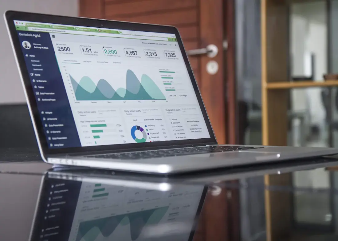 Business analytics dashboard representing a connected business platform