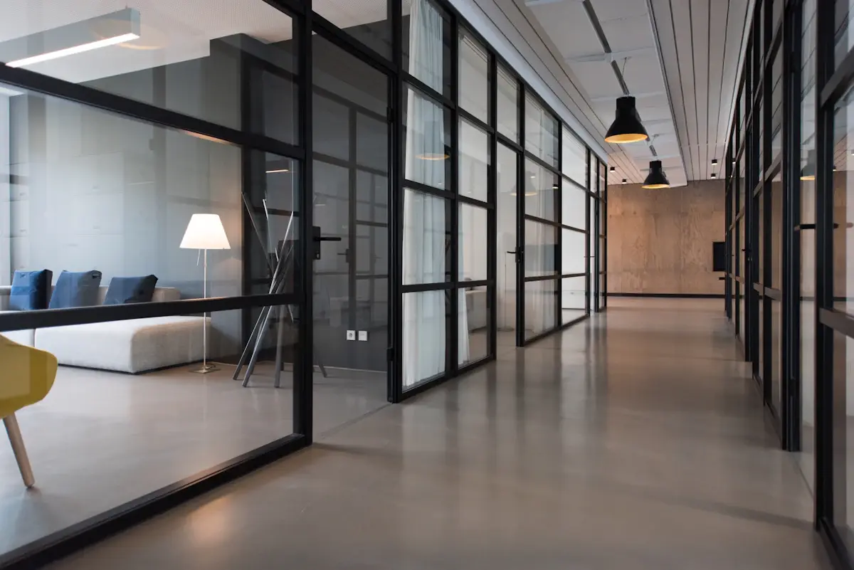 Modern multi-team office representing a connected organization