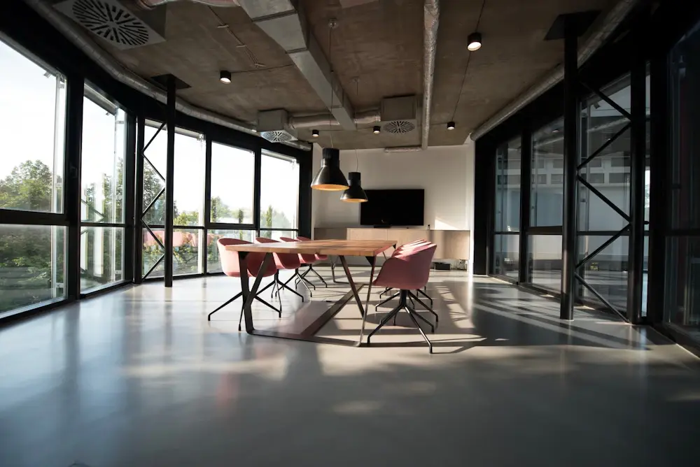 Office environment representing coordinated business units