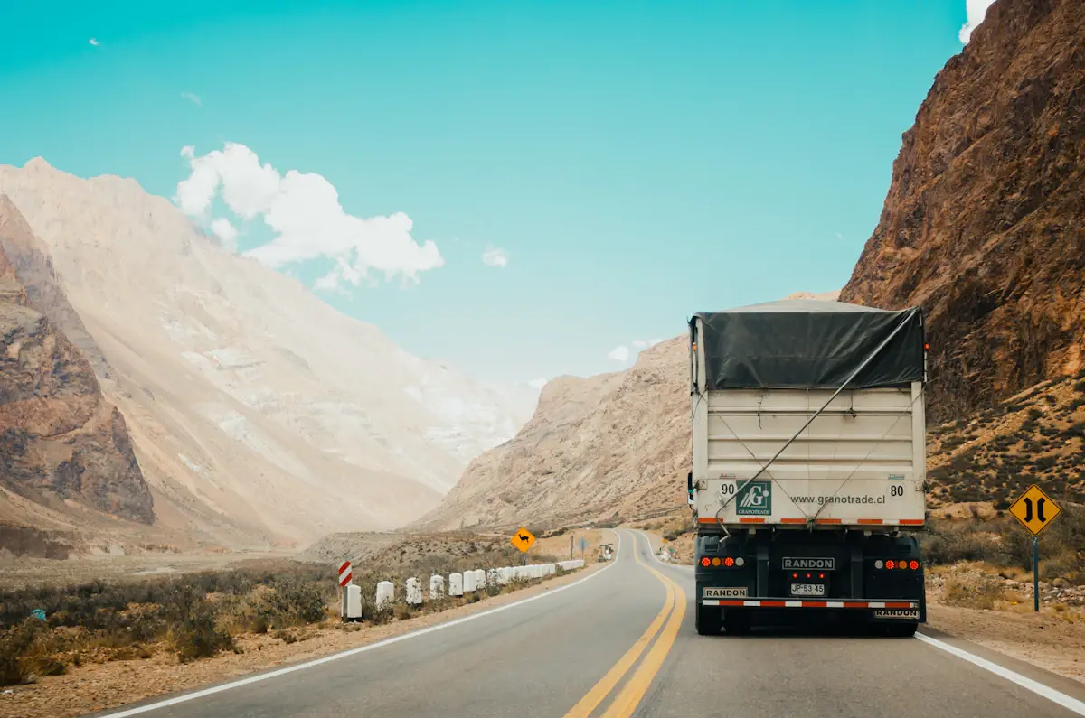 Commercial truck on a road