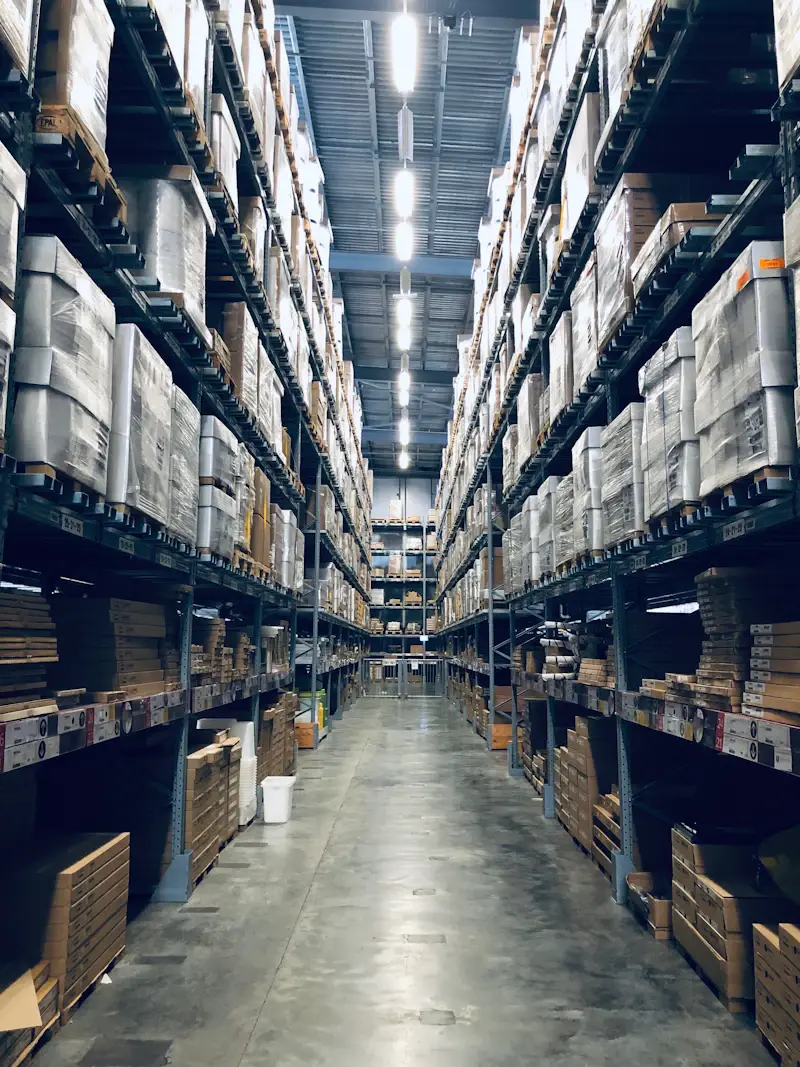 Warehouse shelving and storage locations