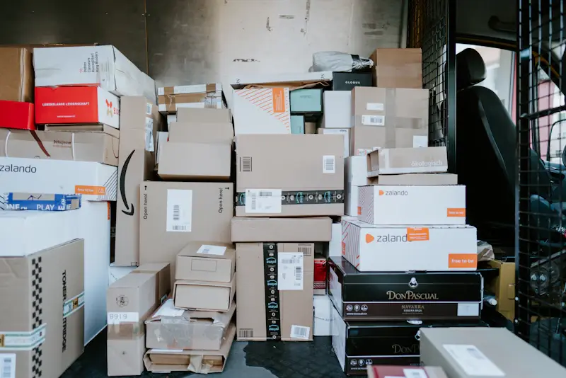 Warehouse packages ready for receipt